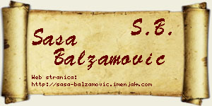 Saša Balzamović vizit kartica